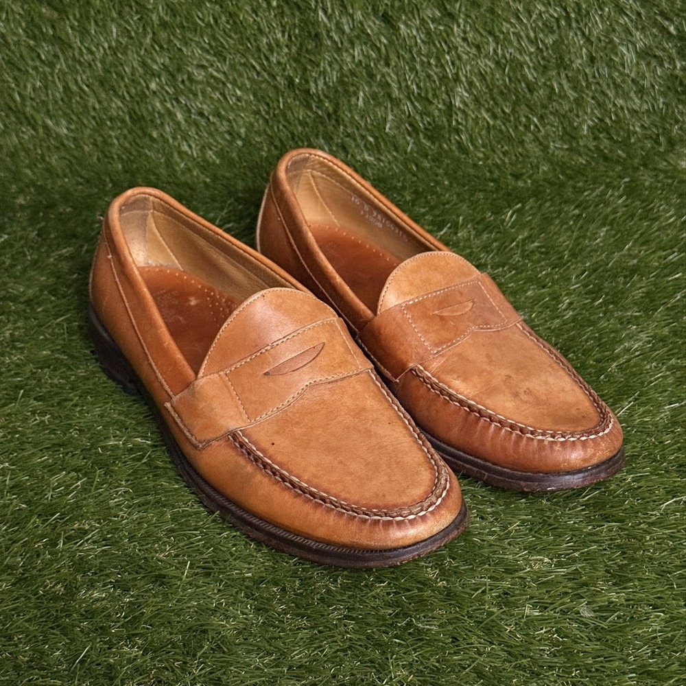 Brooks Brothers Hand Sewn Classic Penny Loafers Shoes 10D  Tan Leather